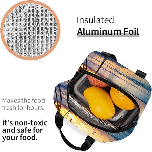 Miniatura 4 de Lonchera de trabajo, impresionante bolsa de almuerzo de viaje de Jamaica para mujeres y hombres, contenedor de almuerzo aislado reutilizable de gran