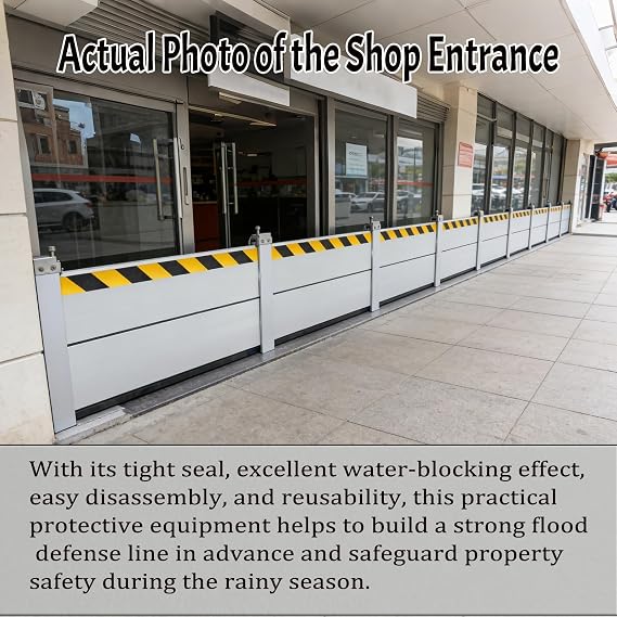 Reusable Aluminum Alloy Flood Barrier for Home,Flood Barrier Board Aluminum,Basement Entrance Gates Garage Door and Home(H39.4inch(100cm),L2ft/0.6m)