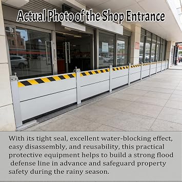 Reusable Aluminum Alloy Flood Barrier for Home,Flood Barrier Board Aluminum,Basement Entrance Gates Garage Door and Home(H39.4inch(100cm),L2ft/0.6m)