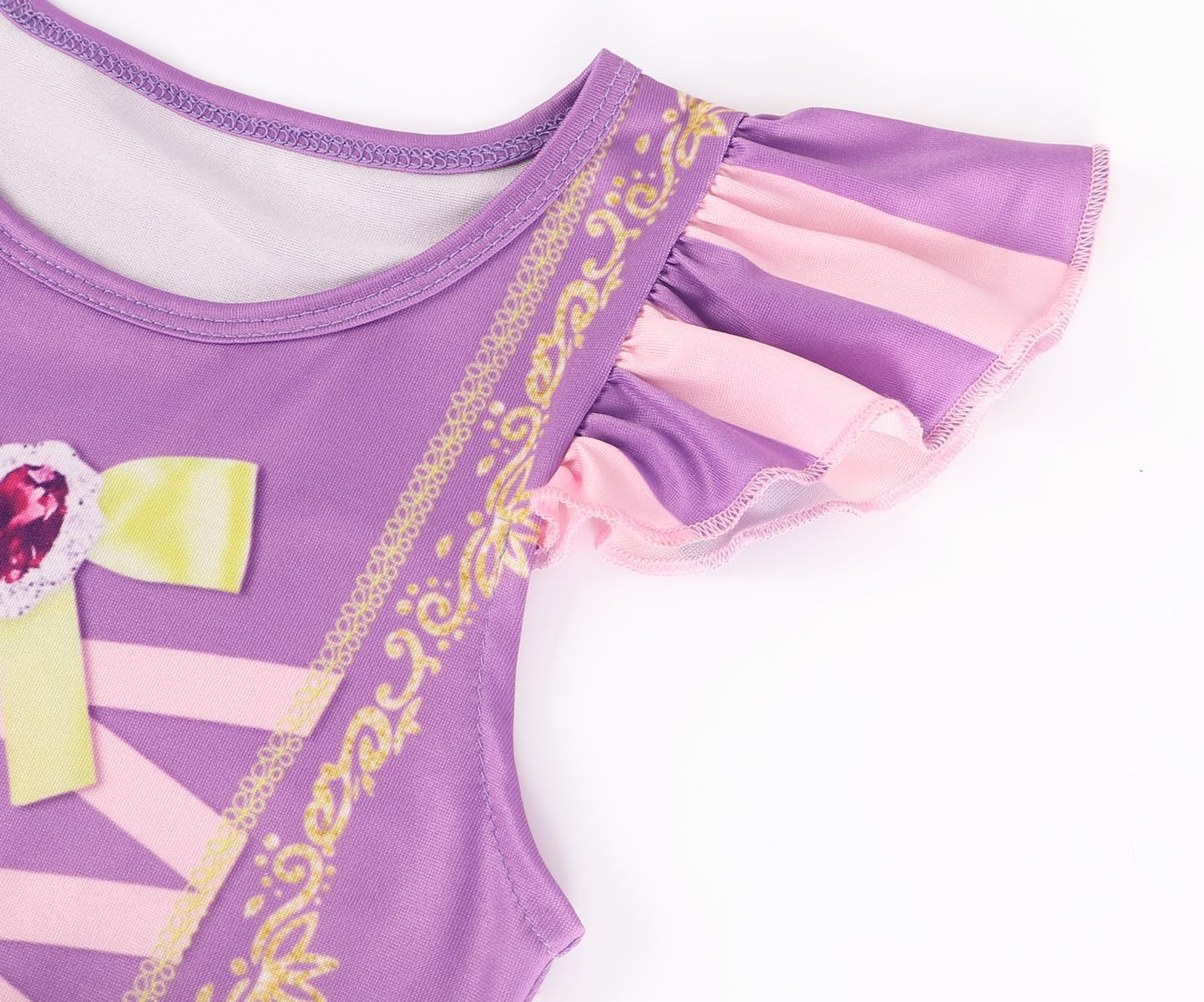 Jurebecia Girls Nightgowns Princess Nightdress Flutter Short Sleeves Pajamas Sleepwear for Toddler Kids Nightie Dress - Image 3