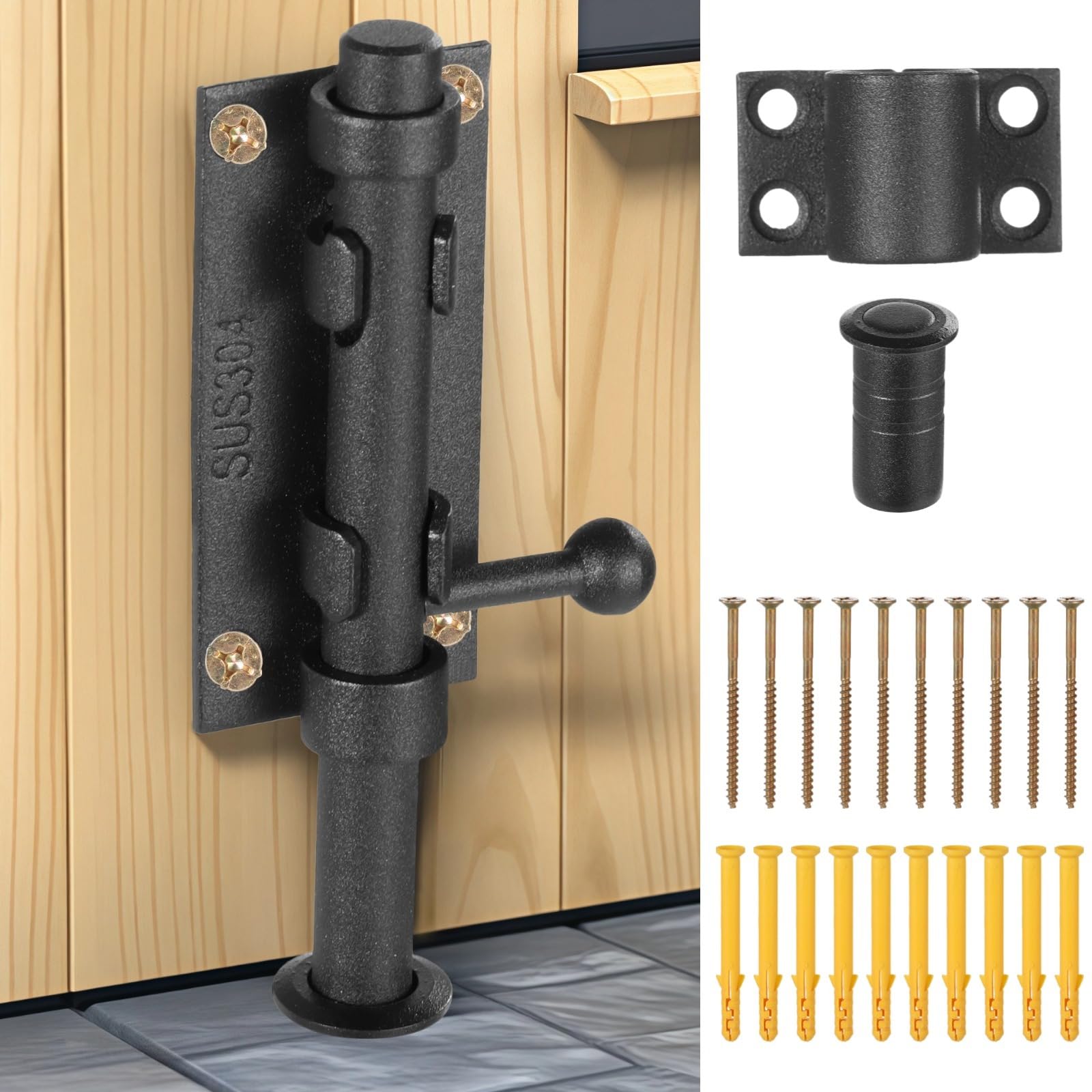 Loquet de porte coulissante anti-rouille pour réparer un verrou de grange cassé