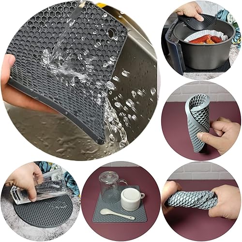 Miniatura 4 de Juego de salvamanteles de silicona, salvamanteles de silicona para ollas y sartenes calientes, salvamanteles de silicona para platos calientes,