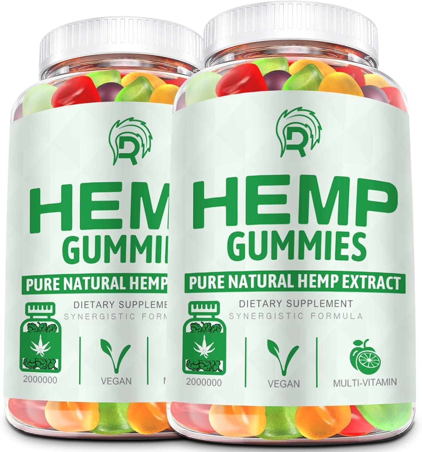 Hemp Gummies High Potency for Pain, Sleep, Anxiety Extra Strength Hemp Oil Gummies - 100% Natural Organic Bear Candy Hеmp Supplement Gummy for Adults(2 Pack)