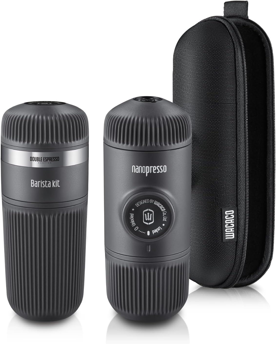 WACACO Nanopresso Barista Kit Bundle - Portable Espresso Maker with Large Water Tank, Adapter Ring & Protective L-Case