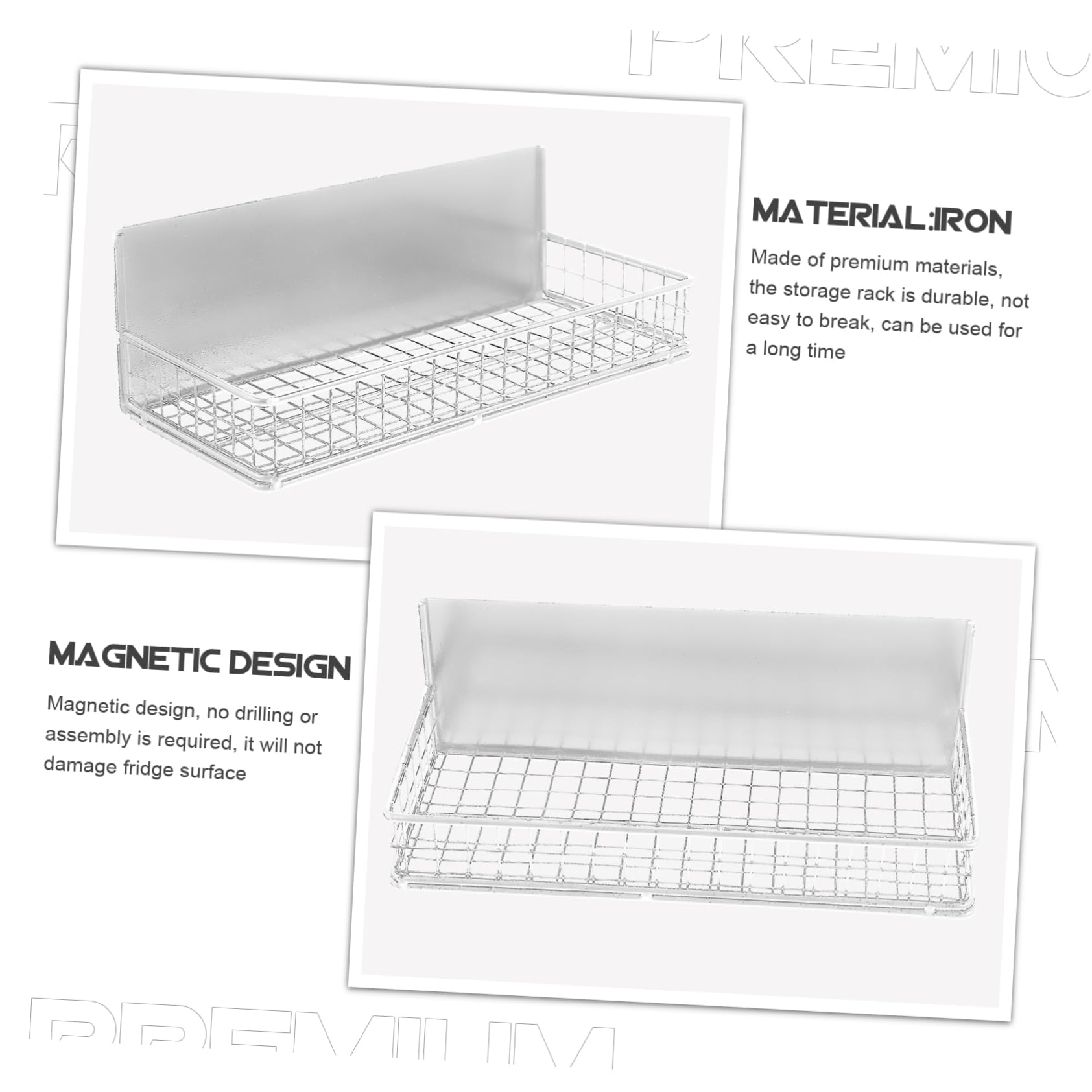 Magnetischer Gewürzhalter für Kühlschrank, Weißes Eisen Ablagefach