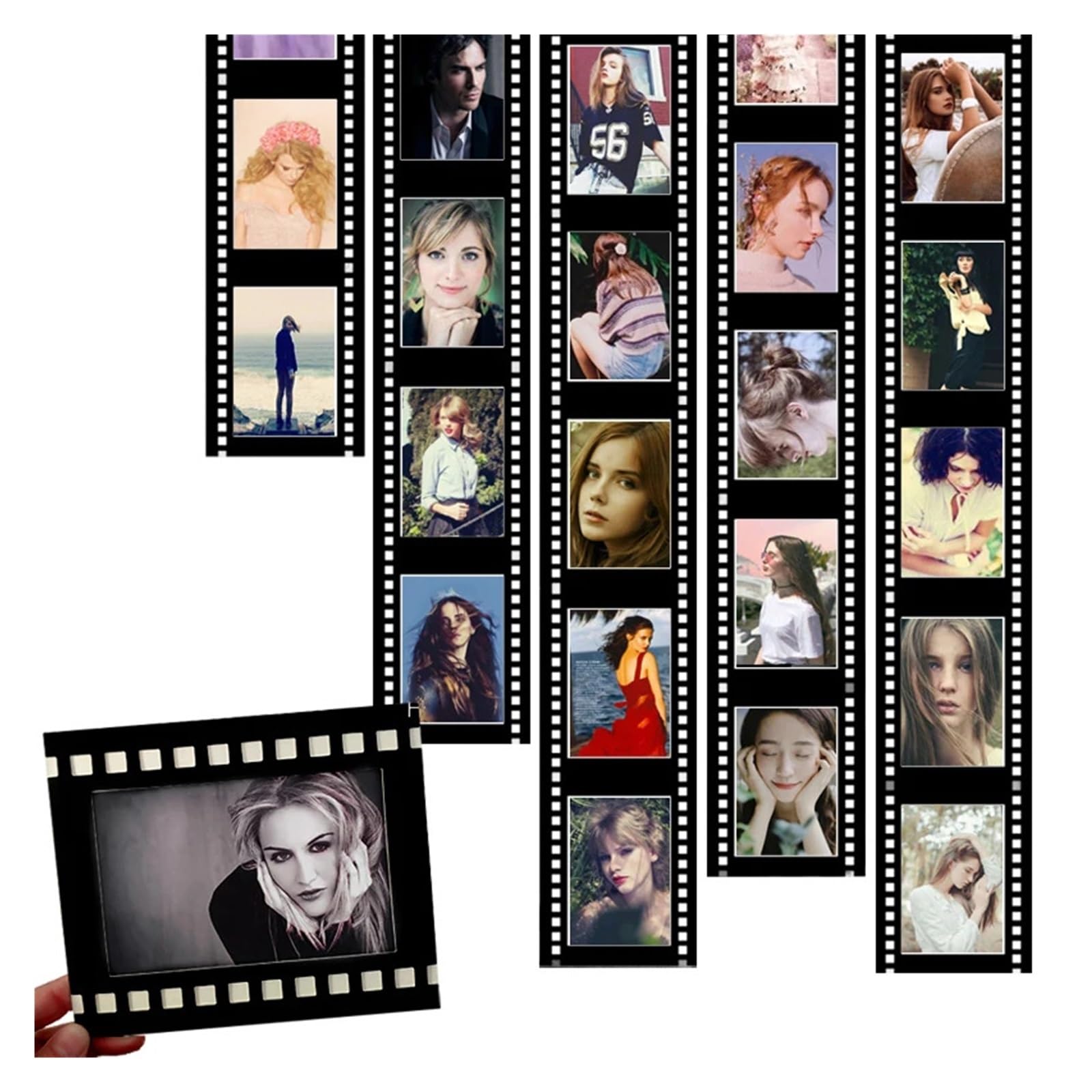 Cardboard Photo Frame 10PCS DIY Retro Photo Frame Paper Picture Wall Decoration for Wedding Party Booth Props Movie Film Photos Frames