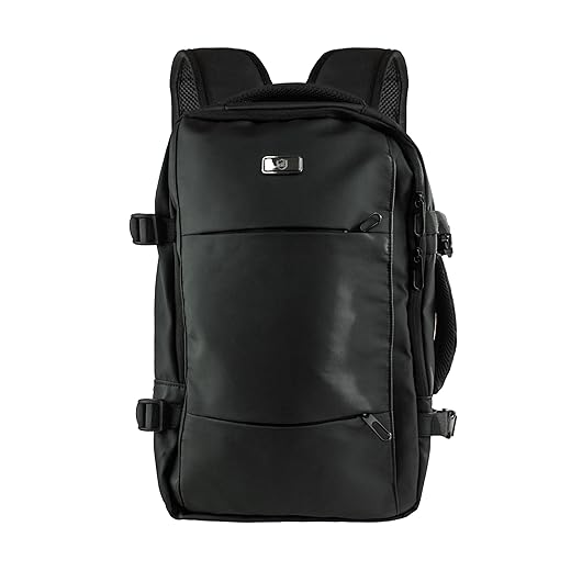 Gshield Mochila Mala de Mão Executiva Armor para Notebook até 17.3'' Expansível 27 a 40 Litros, Porta USB Integrada, Resistente à Água, Preta
