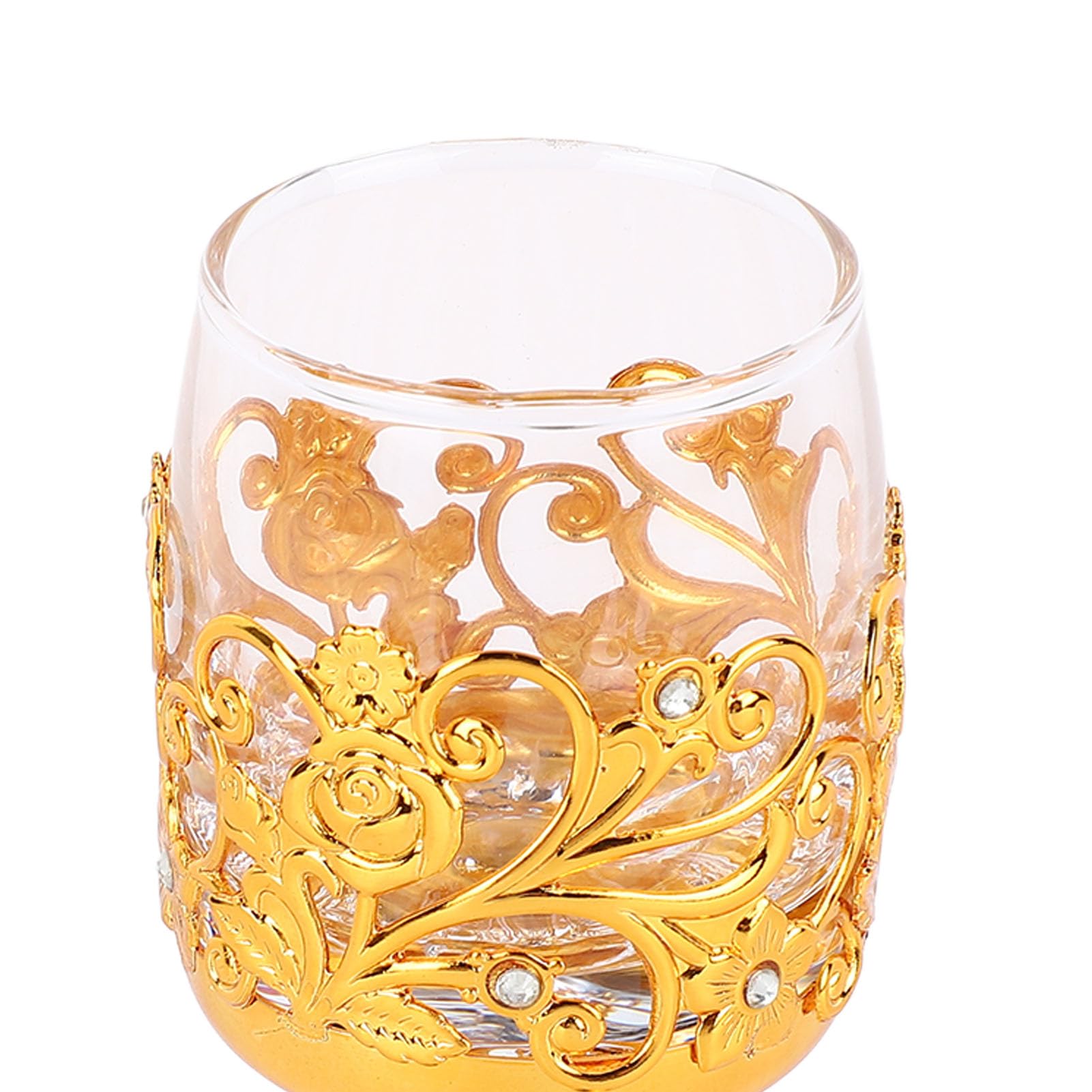 6 Bicchieri da Vino in Metallo per Feste, Calici a Bocca Arrotondata con Stelo Goffrato, Set di Bicchieri da Vino, Bicchieri da Champagne, Bicchieri da Cocktail per Feste di Nozze, Degustazion