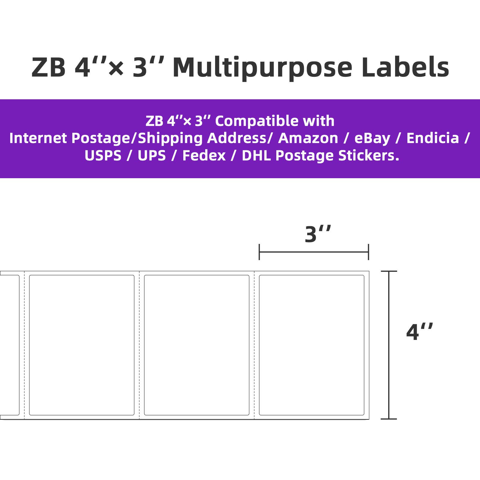 AveneMark Thermo-Etiketten, 10,2 x 7,6 cm, perforiert, selbstklebende UPC-Barcode-Etiketten, kompatibel mit Rollo- und Zebra 2844 Desktop-Druckern, 12 Rollen, 500 Etiketten/Rolle, 6000 Etiketten