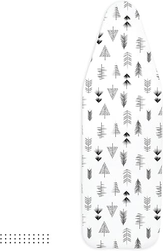 Miniatura 8 de Encasa XO Funda y almohadilla para tabla de planchar de 49 x 18 pulgadas, acolchado de fieltro de 0.118 in de grosor, ajuste y bloqueo de cordón,