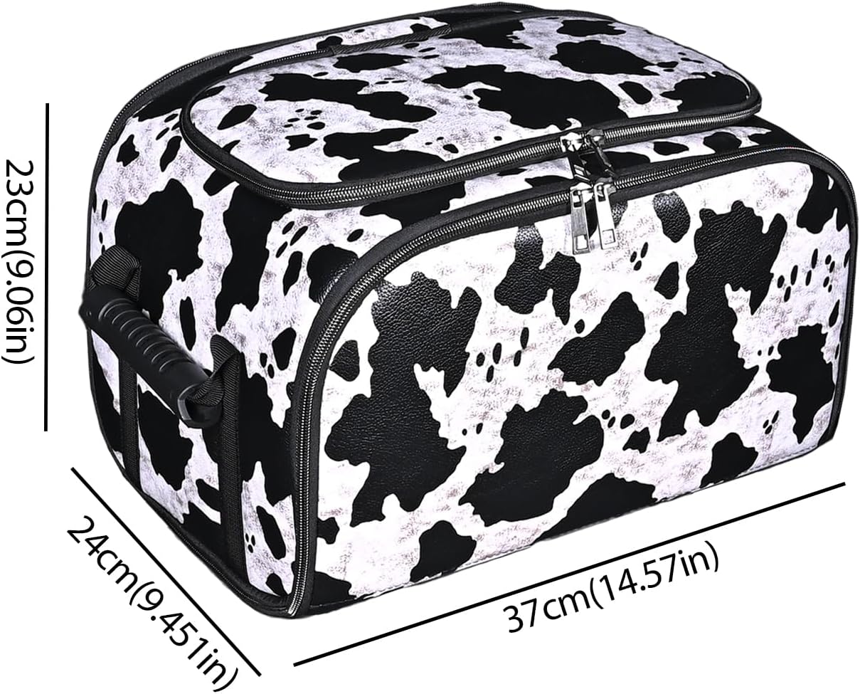 Cow Print Insulated Cooler Bag for Car, Multi-Mode Portable Thermal Lunch Cooler Tote, Reusable Thermal Storage Bag for Drinks, Snacks & Food, Ideal for Car Seat, Trunk, Road Trips & Travel image 3