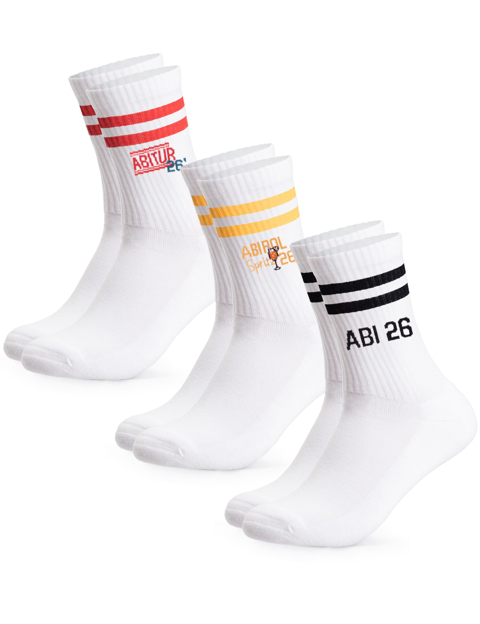 Occulto Damen & Herren Abi Tennissocken 3er Pack (Modell: Abi), Abitur Tennis Socken