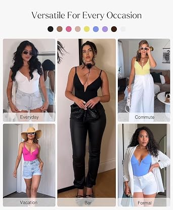 Popilush Corset Shapewear Bodysuits for Women Tummy Control Body Suits Tops