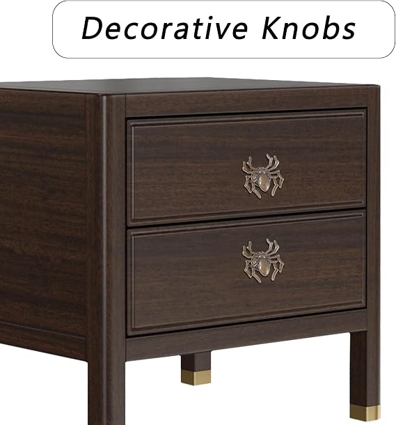 6Pcs Cabinet Handles, Spider Shaped Drawer Knobs, Kitchen Cabinet Handles, Single Hole Pull with Screws for Home Furniture Drawers Cabinets Cupboard Dresser Wardrob, Jewelry Box Decor (Bronze)