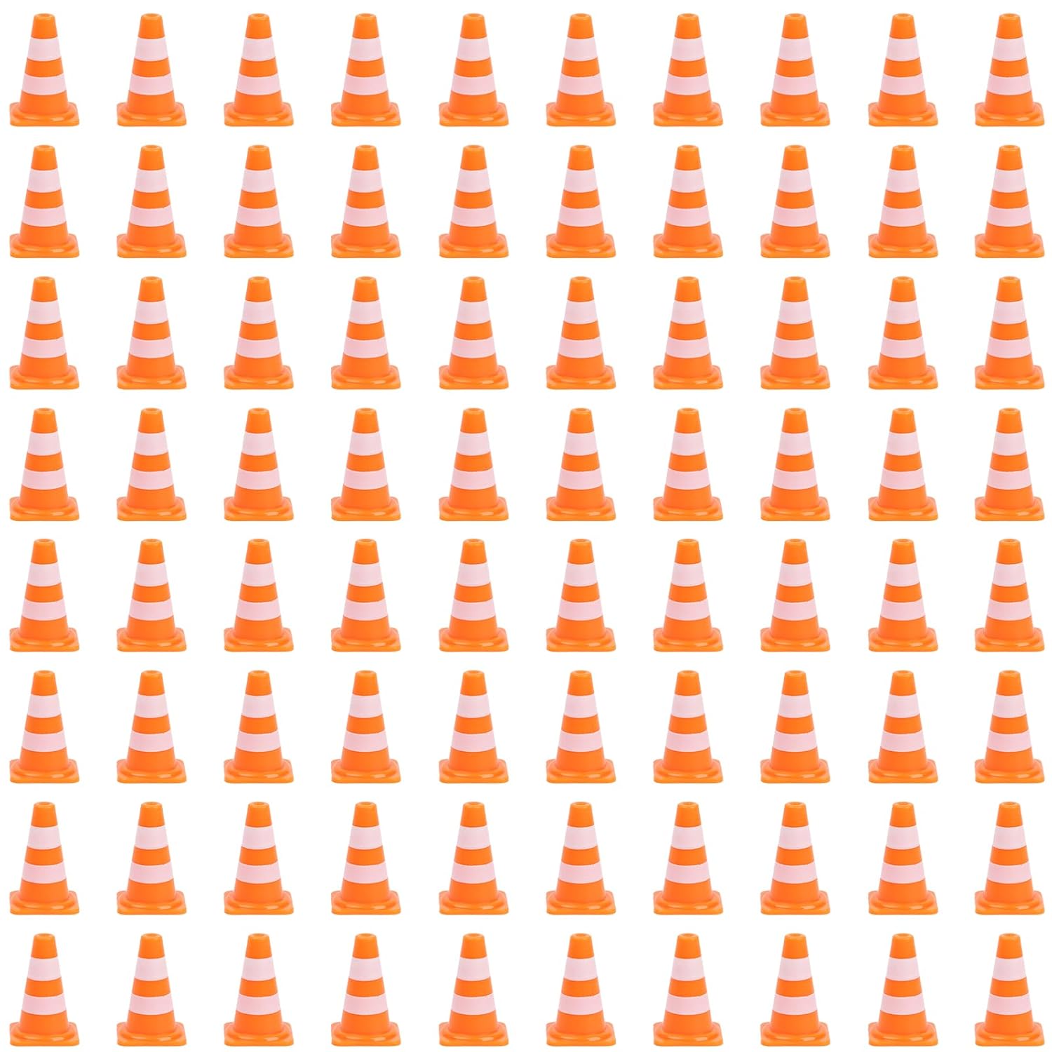 80 Pcs Mini Traffic Cones, 1" Plastic Small Traffic Cones Caution Signs(Orange)