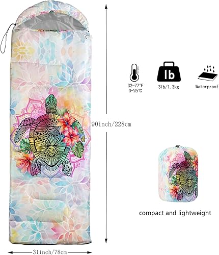 Miniatura 6 de Sleeping Bags for Adults and Kids Camping Sleeping Bags for Girls and Boys Lightweight Waterproof ColdWarm 3-Season Outdoor Travel with Compression