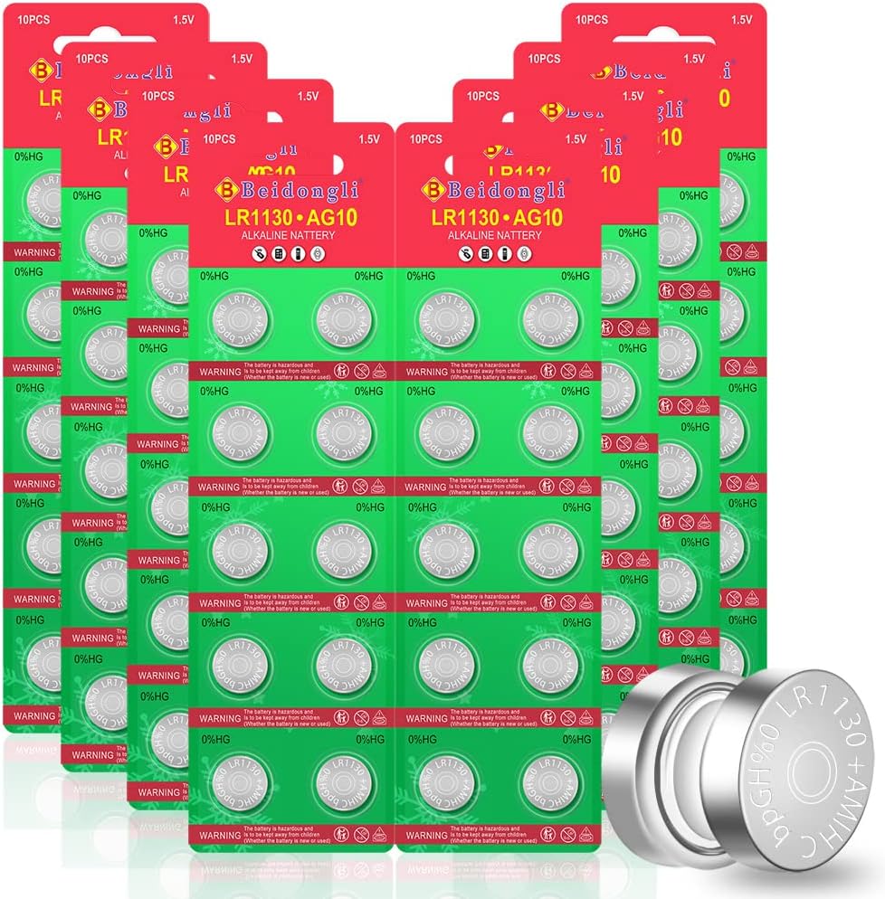 LR1130, batterie a bottone AG10, 1131, 189, 1,5 V, batteria alcalina