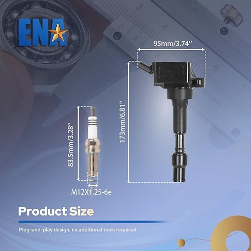 Miniatura 6 de ENA Juego de 4 bobinas de encendido con 4 bujías de platino compatibles con Kia Hyundai 2015 Elantra, 2016 2017 2018 Forte, 2016 Forte Koup 2.0L V4