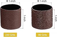 Vista 2 de uxcell Mangas de lija de 1 pulgada x 1 pulgada, 80 granos, 240 granos, 20