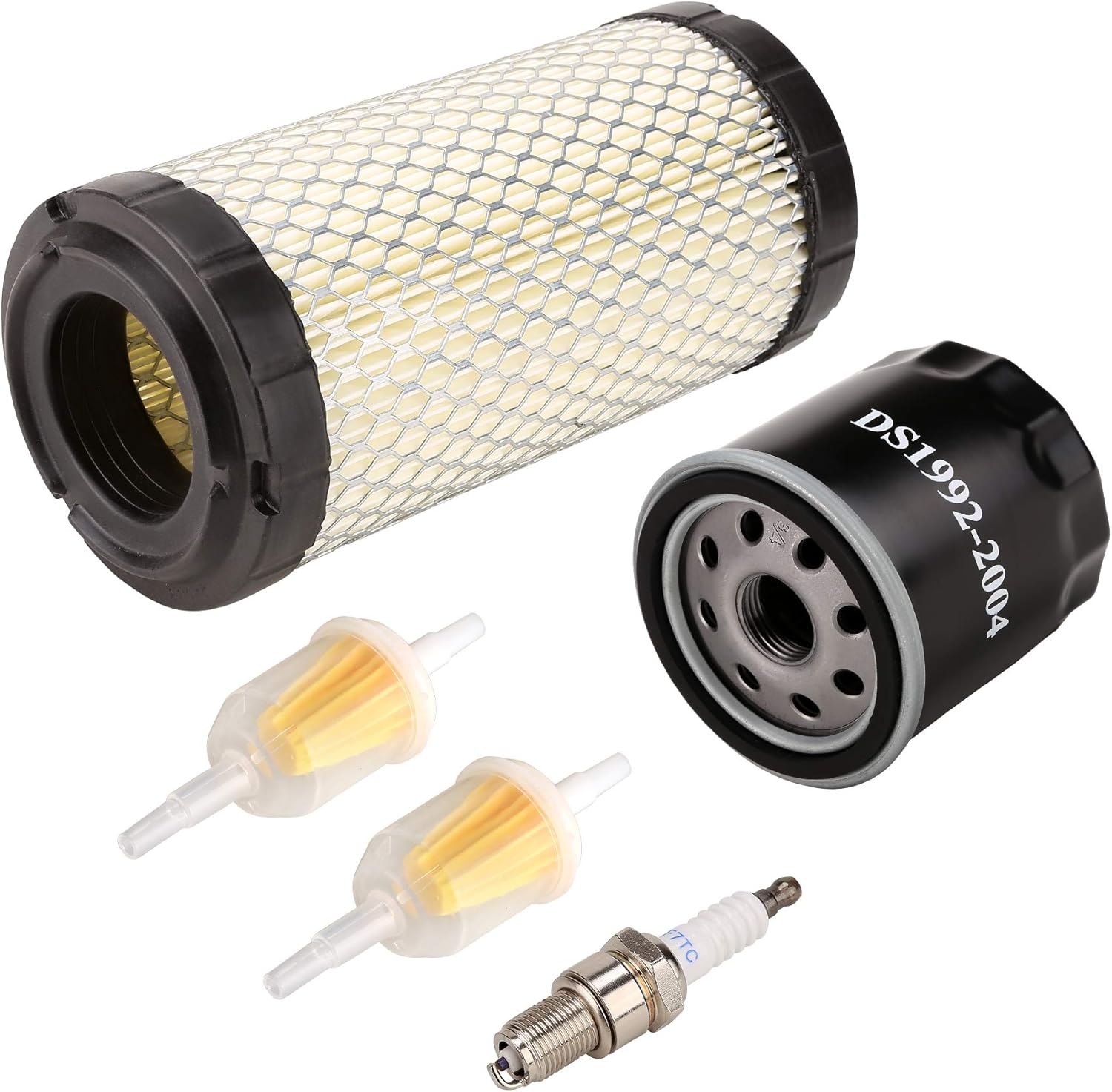 10L0L Golf Cart Tune Up Kit for Club Car Precedent 2004 up with FE290 FE350 Kawasaki Motor, Include Air Filter Oil Filter & Spark Plug, OEM# 102558201, 102003201, 1016467