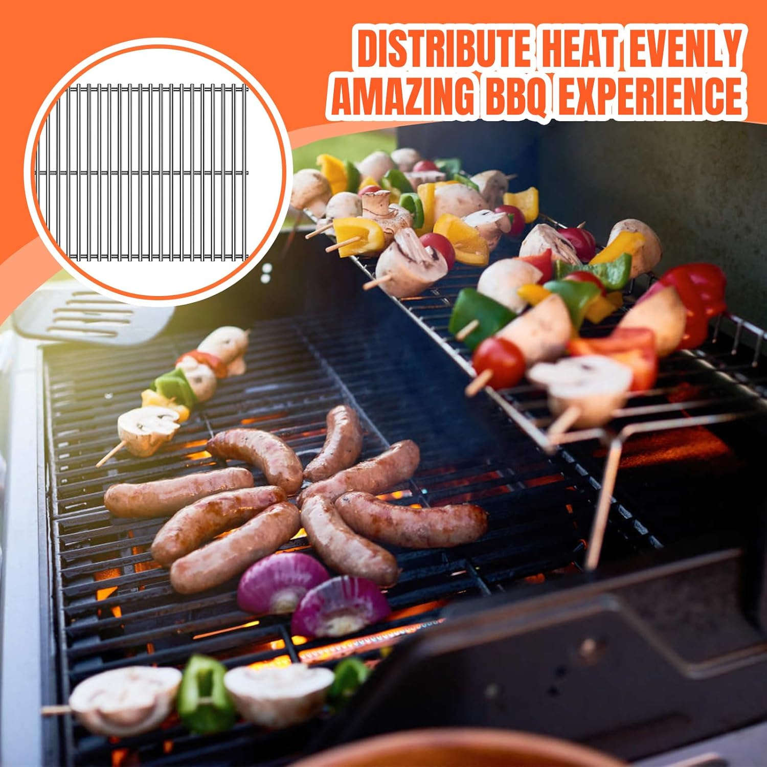 1 Pack 91601 Gas Grill Steel Wire Rock Grate Grids Replacement Parts for Select Arkla,for Charmglow,for Falcon Models,for Kenmore Models
