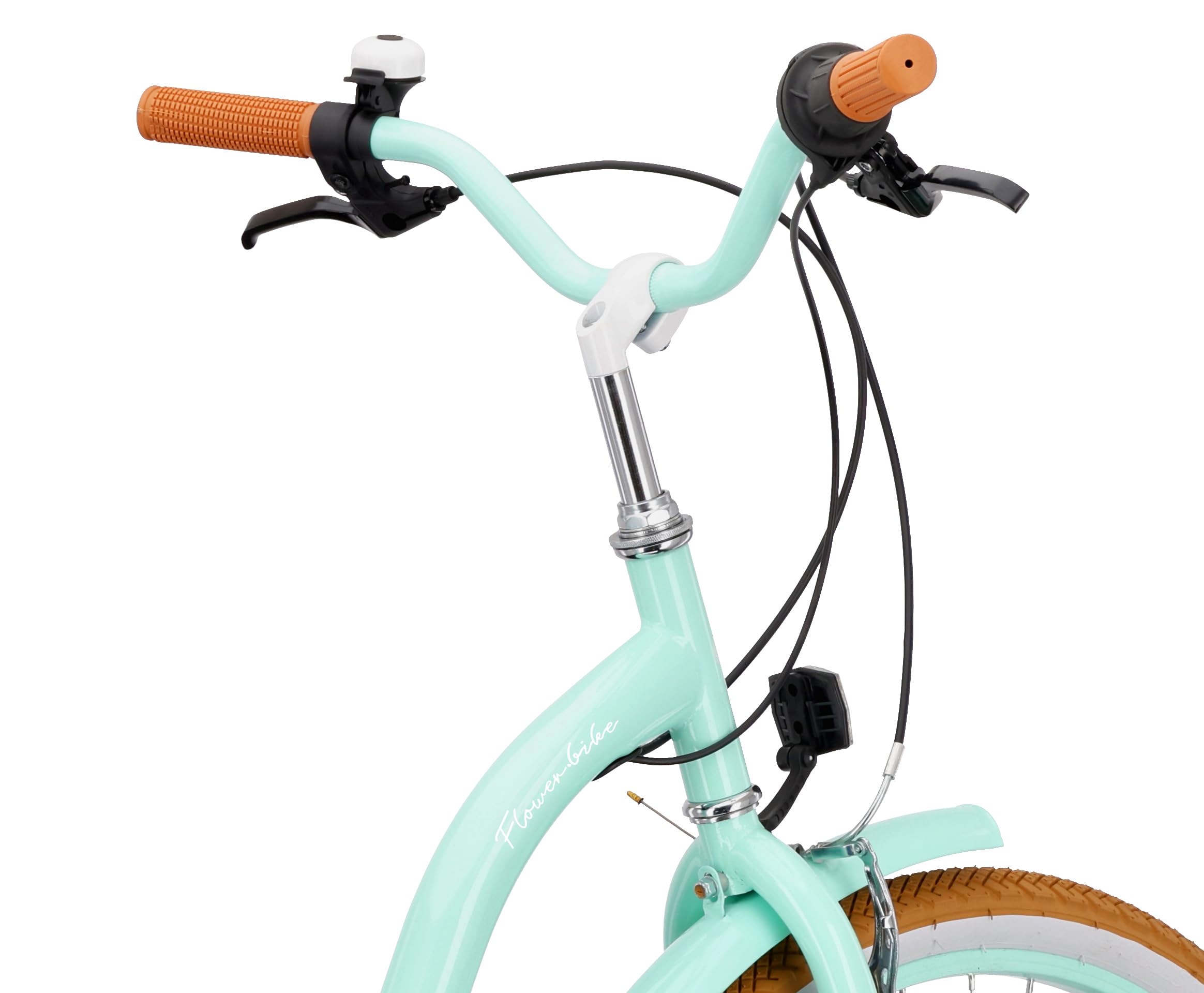 sun baby FLOWER BIKE RETRO – bicicletta donna 26 pollici, Shimano 7 velocità, portapacchi, cavalletto, parafanghi, copricatena, city bike retrò