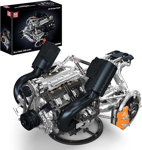 Mould King V8 Engine Building Blocks Sets, V8 Engine Model kit, Build Your Own STEM Model Engine, 8-Cylinder Car Engine Building Engineering Toys for Age 14+/Adults Collections(3192+PCS)
