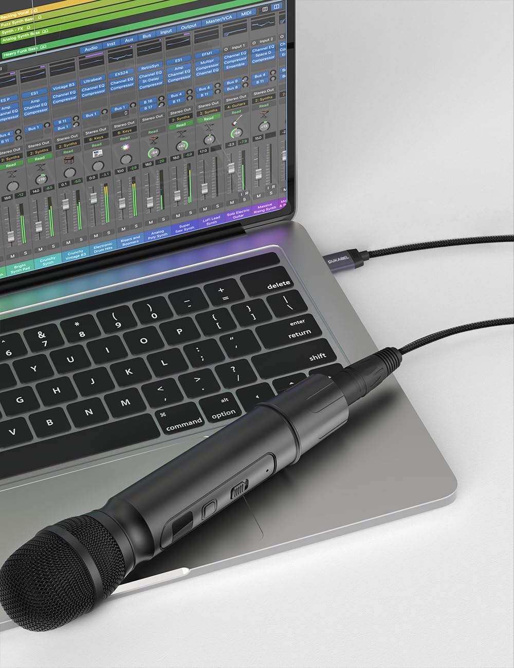 DUKABEL XLR to USB Adapter, Microphone Cable for Recording, Living Broadcast With DAC Chip - Compatible With PC, MacBook, Laptop - 1.8Meter/6FT