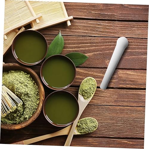 Miniatura 8 de 2.4 in de cerámica Muddler Medicina Píldora Polvo Maja Alimentos Molienda Varilla Multiusos Ajo Fruta Masher Stick Suribachi