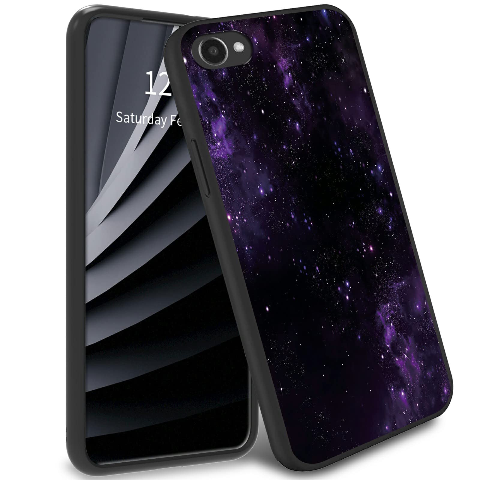 Slim Case for Orbic Joy RC608L, for Orbic Joy TPU Bumper Phone Case with Purple Galaxy Design, Soft Rubber Silicone Full Body Protection Cover for Orbic Joy RC608L