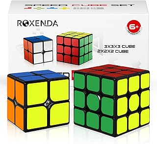 Speed Cube Set ROXENDA Magic Cube Set of 2x2x2 3x3x3 Cube Smooth Puzzle Cube