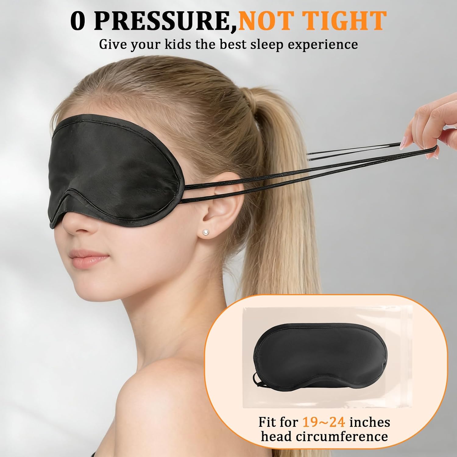 HOFASON 200 Pcs Blindfolds Bulk Sleep Eye Mask for Party Games Team Building Travel, Disposable Sleeping Masks for Kids Boys Girls with Nose Pad and Elastic Strap (Black)