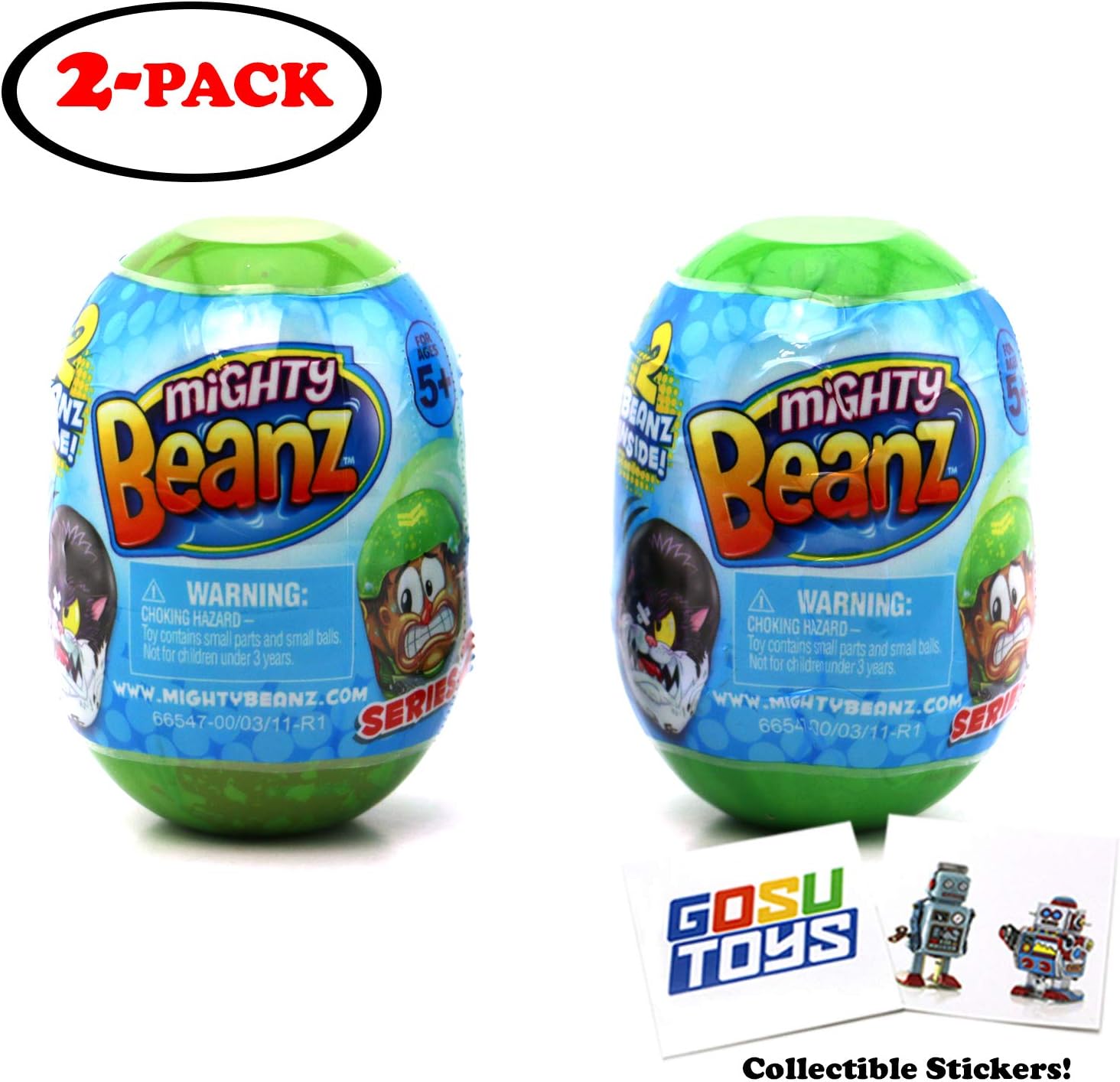 Mighty Beanz 2 Pack Pod Capsule Season 2 (2 Packs) with 2 GosuToys Stickers