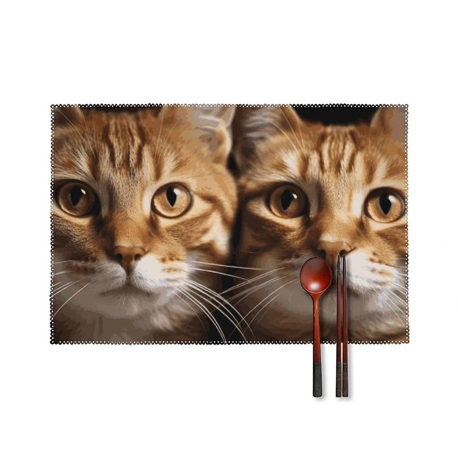 Cats Placemats Washable Not Fade Placemats Practical Heat Resistant Place Mats for Outdoor Patio Table Mats Kitchen Dining Party Decoration