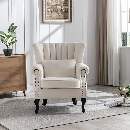 Miniatura 27 de Sillas de lectura Accent Midcentury - Sofá esquinero moderno y cómodo con respaldo copetudo para sala de estar, dormitorio, sala de recepción,