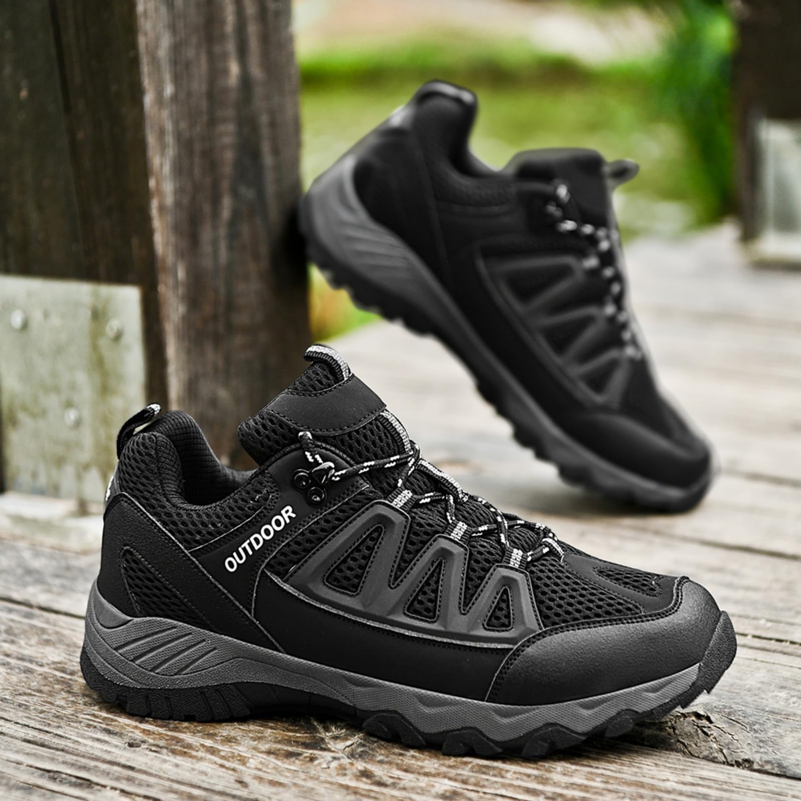 Lekkie męskie buty turystyczne oddychające buty trekkingowe | Niskie, ze wsparciem łuku stopy, antypoślizgowe, Sportowe w stylu casual, buty do chodzenia, na szlak i kemping