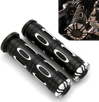 1" Billet Hand Grips Electronic Throttle Handlebar Grip for Harley FLHX FLHR FLTR Grips 2008-2023 Contrast Cut Rubber Street Bike, Dirt Bike