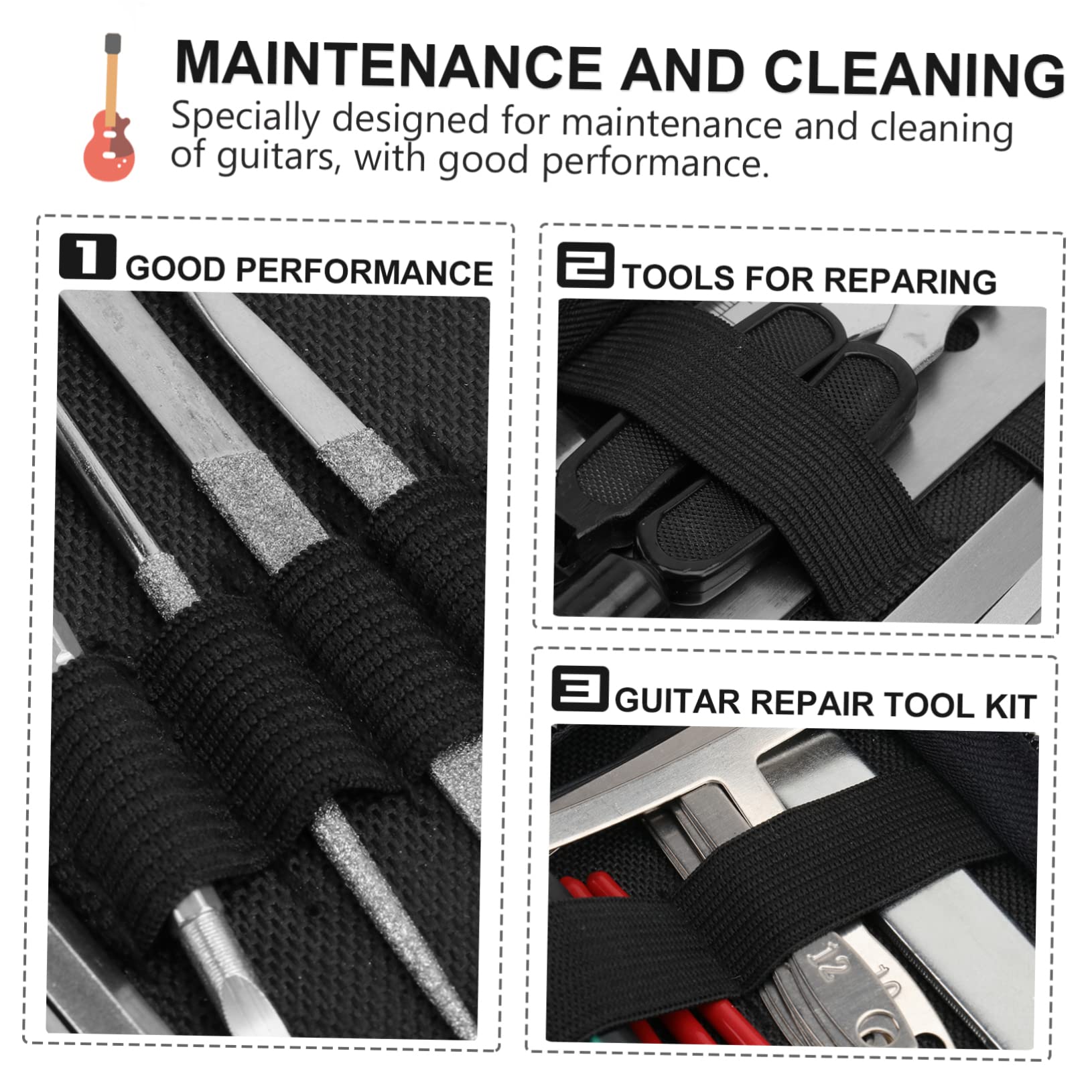 1set Kit Completo Per La Manutenzione Della Chitarra Strumenti Pratici Per Pulizia e Riparazione Di Accessori Per Musicisti Professionisti e Amatori