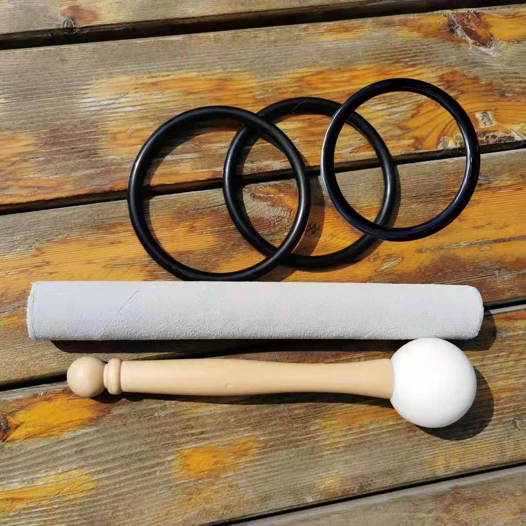 Hye-eun Set di 3 campane tibetane in cristallo di quarzo per la guarigione del suono, con custodia per il trasporto, 8" A 10" E 12" D Crystal Singing Bowl