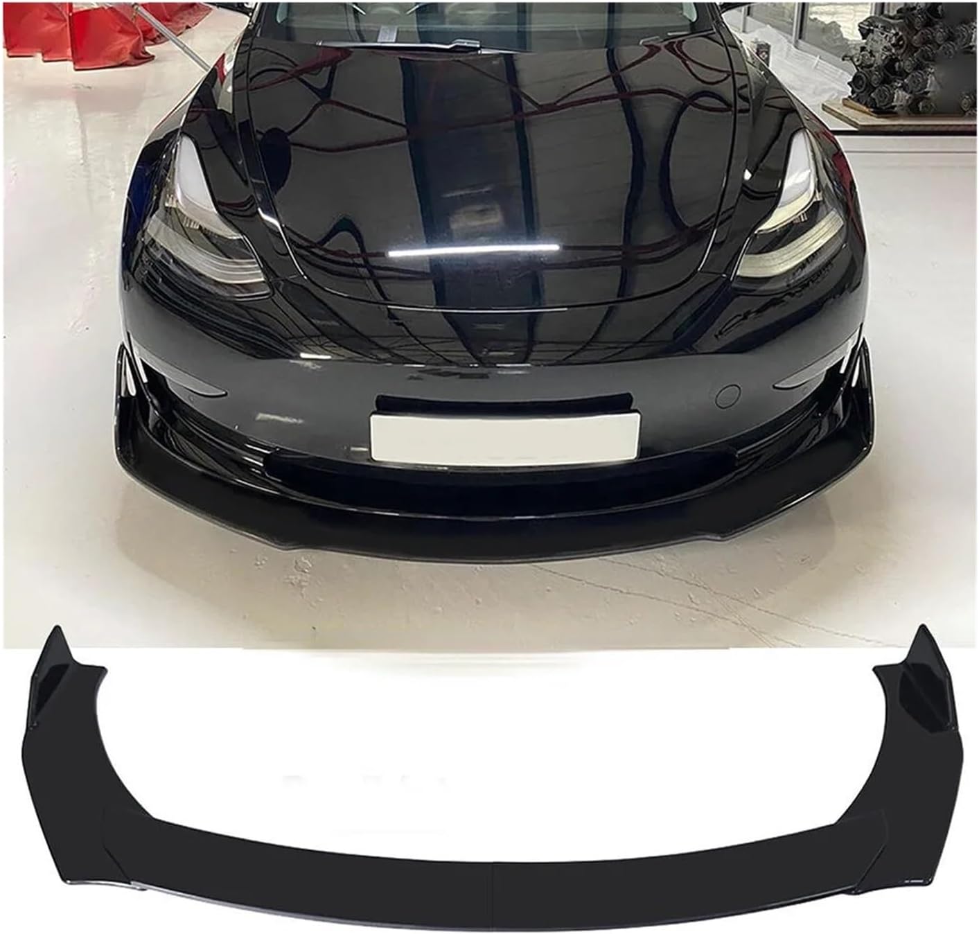 ユニバーサルフロントバンパーリップ 黒車のフロントバンパーリップ