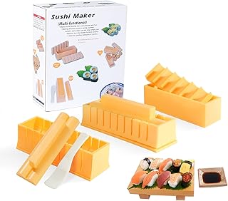 Sushi Making Kit sushi maker 10 Pieces Plastic DIY Sushi Maker Tool, Molds for making 30 Sushi Rice Roll,Sushi Maker Kit f...