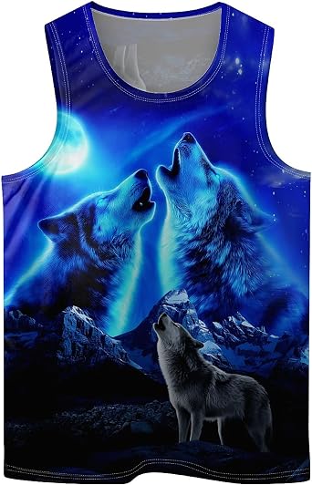 Blue Elephant Mens Tank Tops Summer Sleeveless Tee Cool Workout T-Shirts Beach Athletic Undershirts