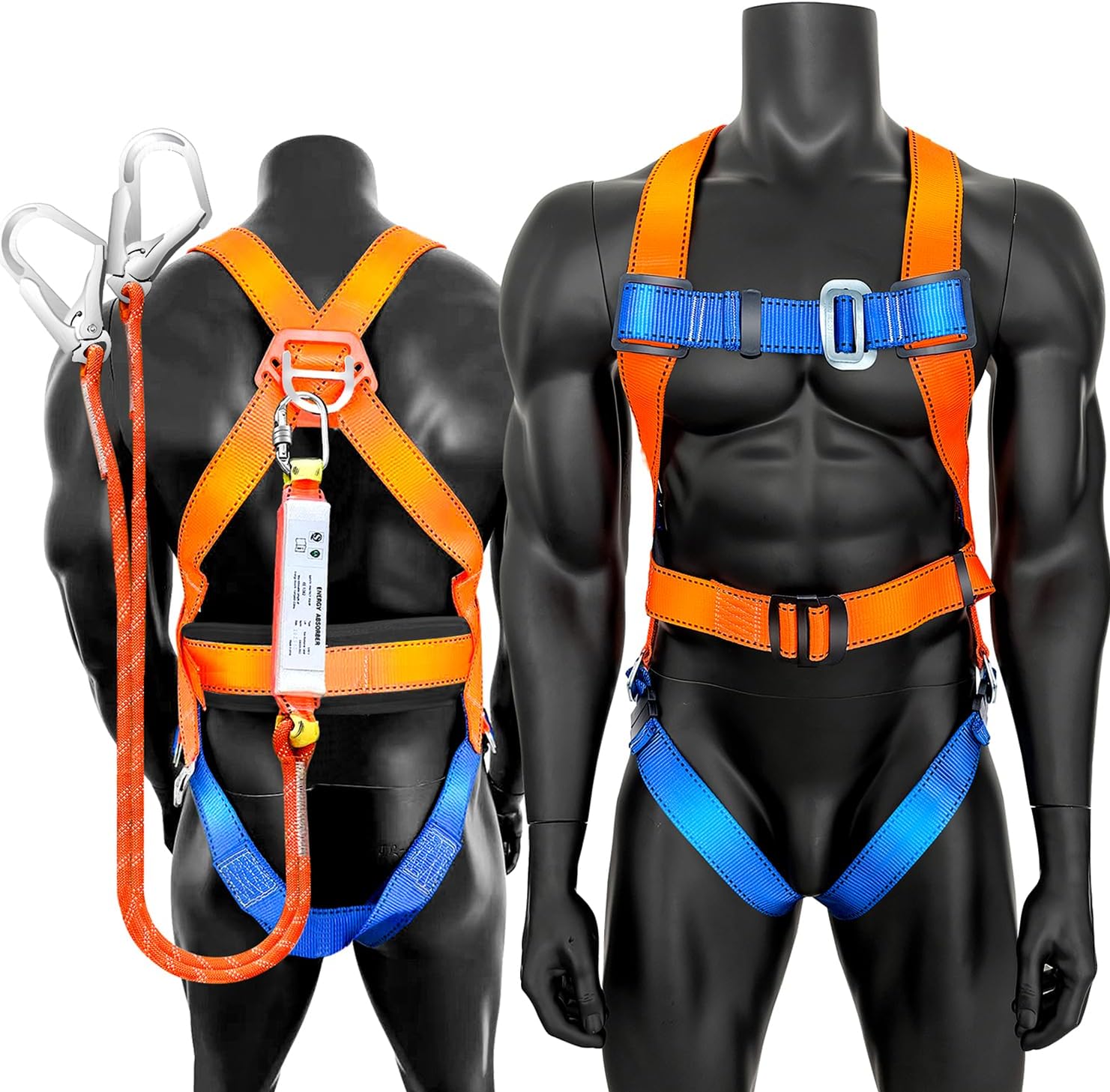 Heywood Full Body Safety Harness Tool Fall Protection with 5D-Rings and Waist Belt,Universal Personal Protective Equipment (A)