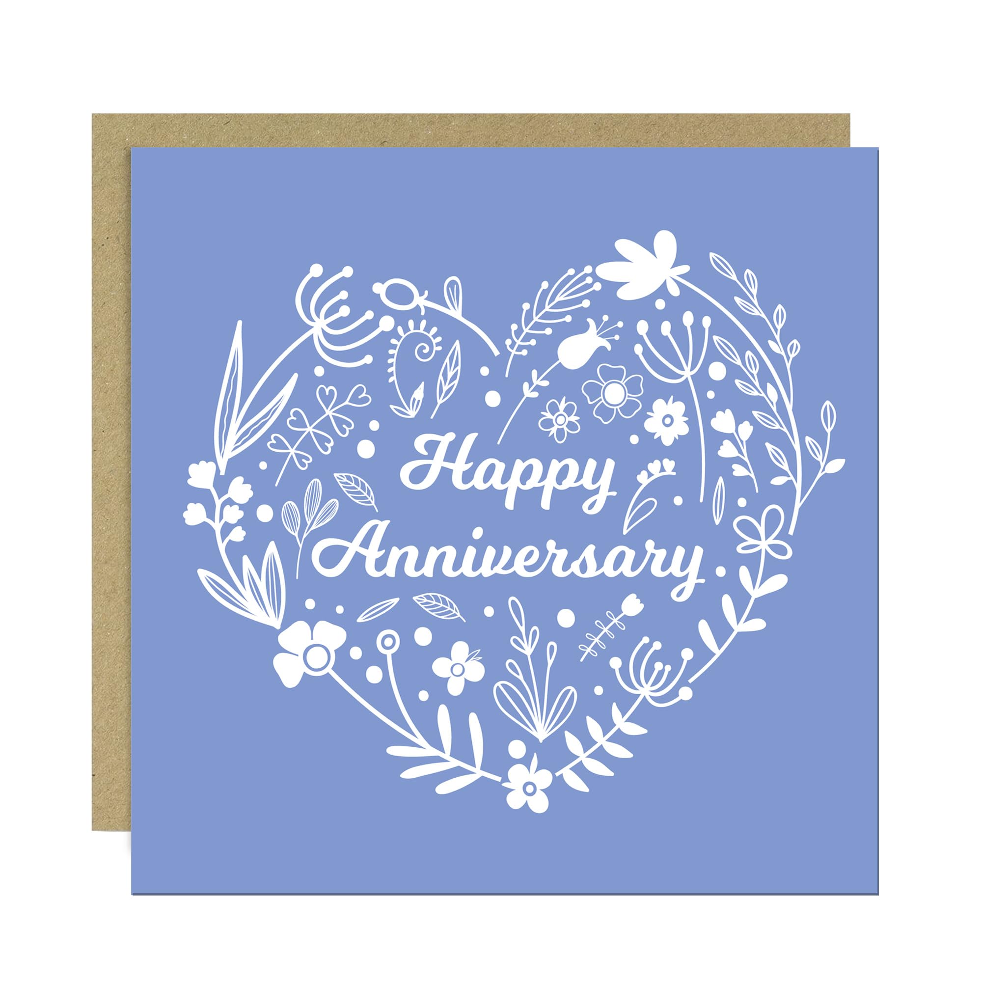 RED OCEAN Happy Anniversary, Happy Anniversary Card With Kraft Envelope, Contemporary Anniversary Greetings Card, Anniversary Card For Husband Wife Boyfriend Girlfriend, Anniversary Card For Him Her