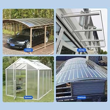 Clear Polycarbonate Greenhouse Panels Plastic Roof Polycarbonate Sheet Roof Panels Acrylic Plastic Sheet for Greenhouses,Sheds,Carports,Enclosu(Brown,2x9.8ft)