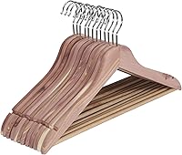 Vista 18 de Household Essentials CedarFresh - Perchas de cedro, paquete de 4, 100% cedro rojo oriental, barra transversal con cerradura, muescas antideslizantes