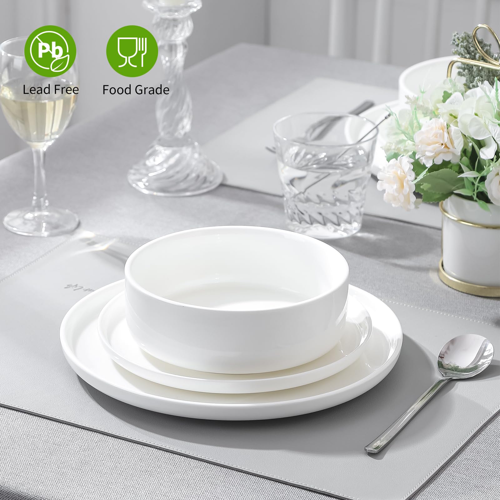 プレステージ ホワイト セット Amazon.com | zexstar Plates and Bowls Sets,12 Pieces Porcelain