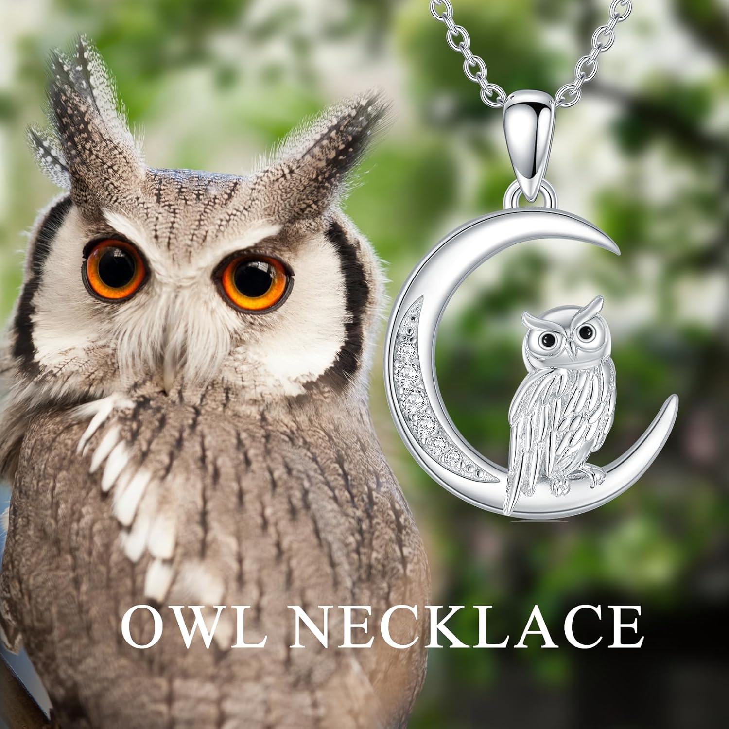 Diamond Owl Necklace for Women 925 Sterling Silver Owl Pendant Necklaces Owl Jewelry Gift for Women Mom Wife - Image 5