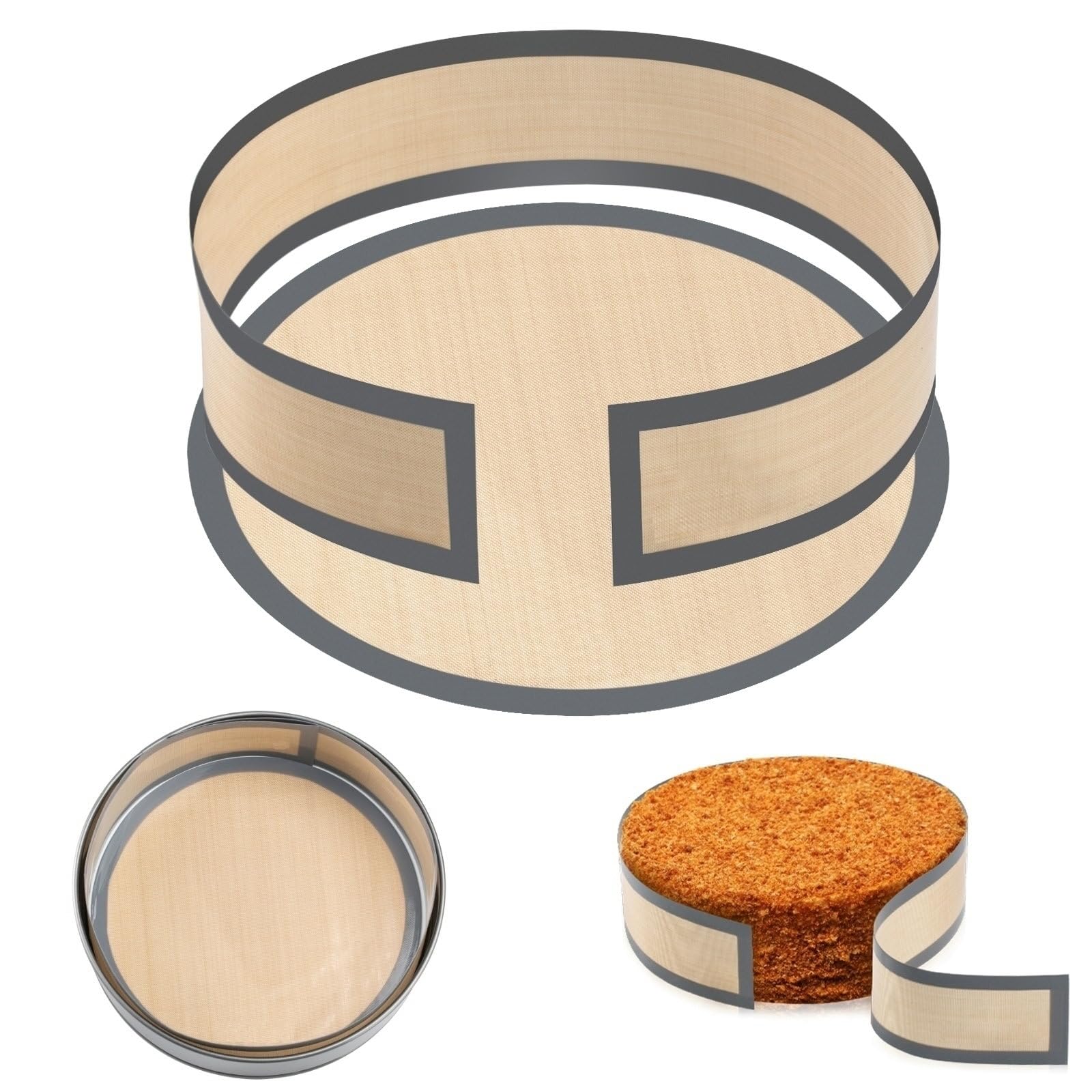 Non Sick Silicone Baking Mat for Springform Pan 9 inch, Prevent cake from Sticking to Bottom and Side, Easy Clean Silicone mat for Cheesecake Pan