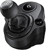 Logitech Driving Force shift lever 6 gears with H-pattern shift knob made of real leather and steel integrated mounting brackets compatible with Driving Force racing steering wheels G29 & G920 black